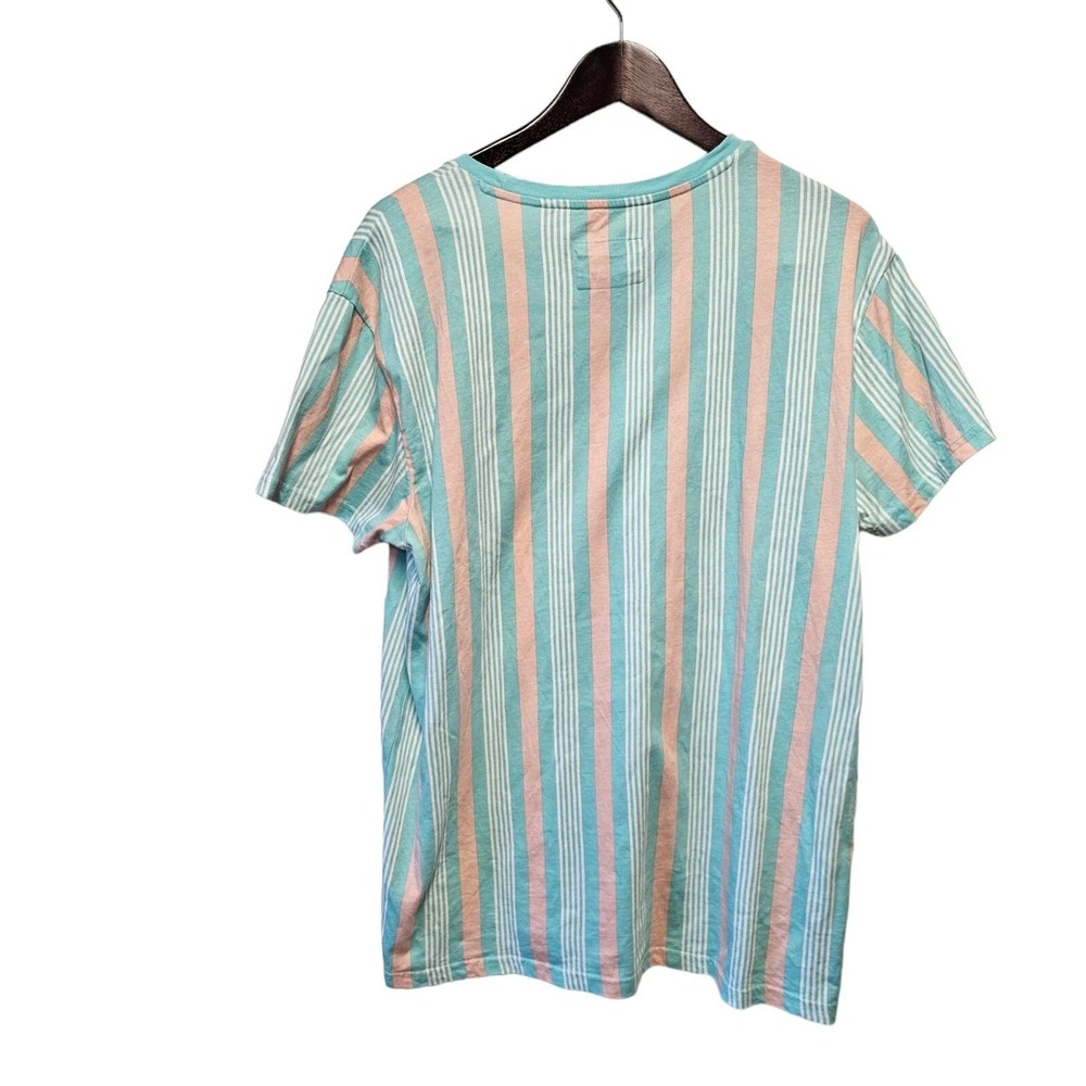 Guess Crumley Striped Crew T-Shirt LARGE Embroidered - Picture 3 of 6